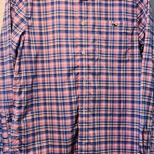 Vineyard Vines Pink and Blue Casual Button Down Shirt / Worn ONCE.